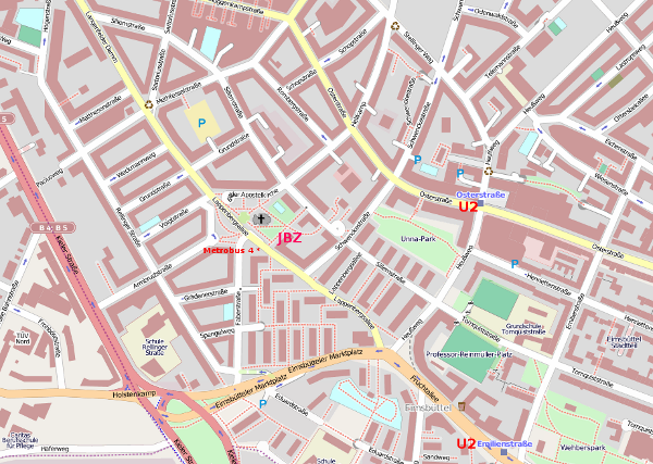Openstreetmap Umgebung JBZ Apostelkirche